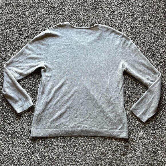 100% Cashmere John Varvatos Womens XL Light Gray VNeck Sweater - Picture 3 of 7